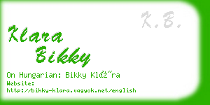 klara bikky business card